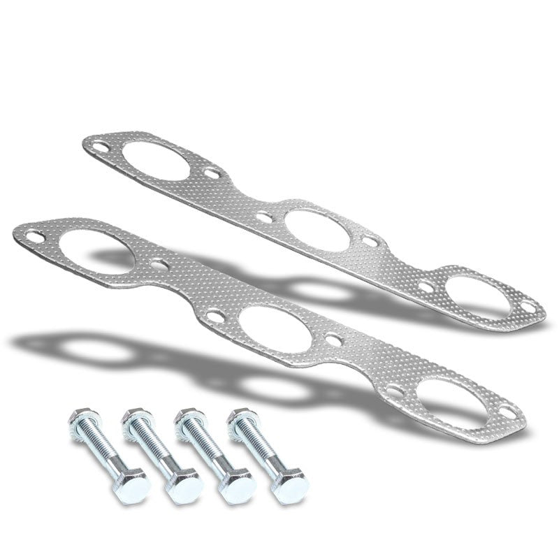 BFC Aluminum Graphite Exhaust Gasket For 99-04 Ford Mustang Base 3.8L/3.9L V6-Exhaust Systems-BuildFastCar-BFC-12-1050