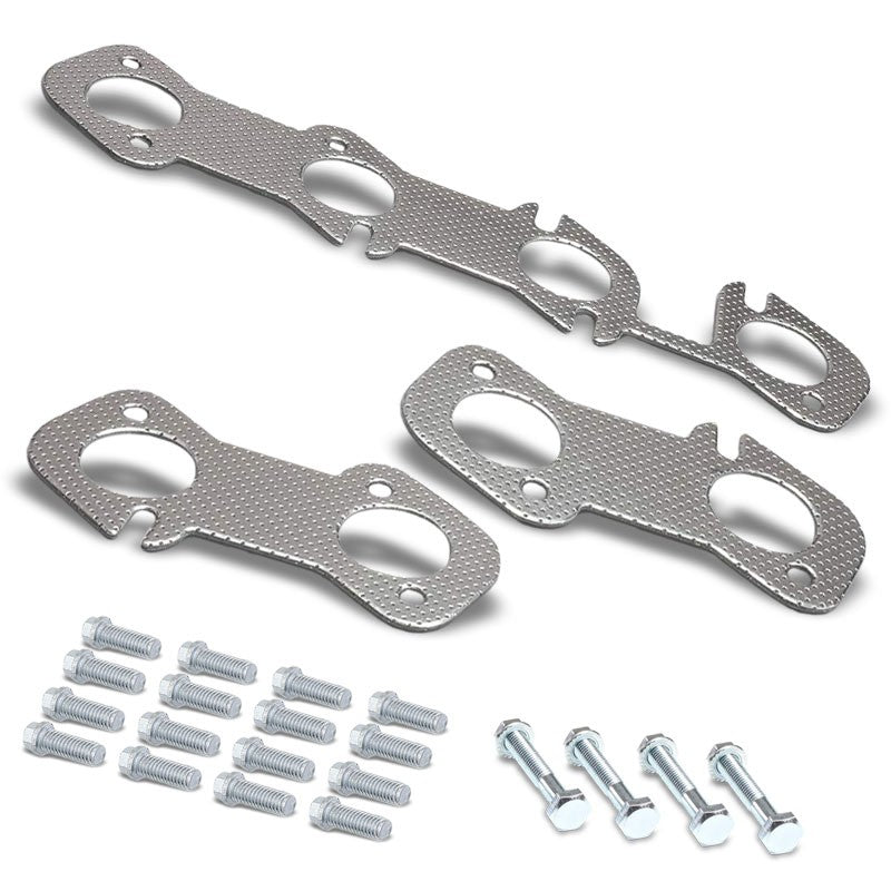 BFC Aluminum Graphite Exhaust Gasket Replacement For 96-04 Ford Mustang 4.6L V8-Exhaust Systems-BuildFastCar-BFC-12-1054