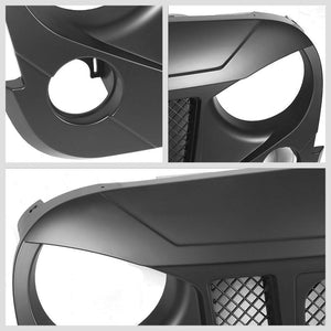 Black Matte Angry Bird/Diamond Mesh Style Front Grille For 07-17 Wrangler JK V8-Exterior-BuildFastCar