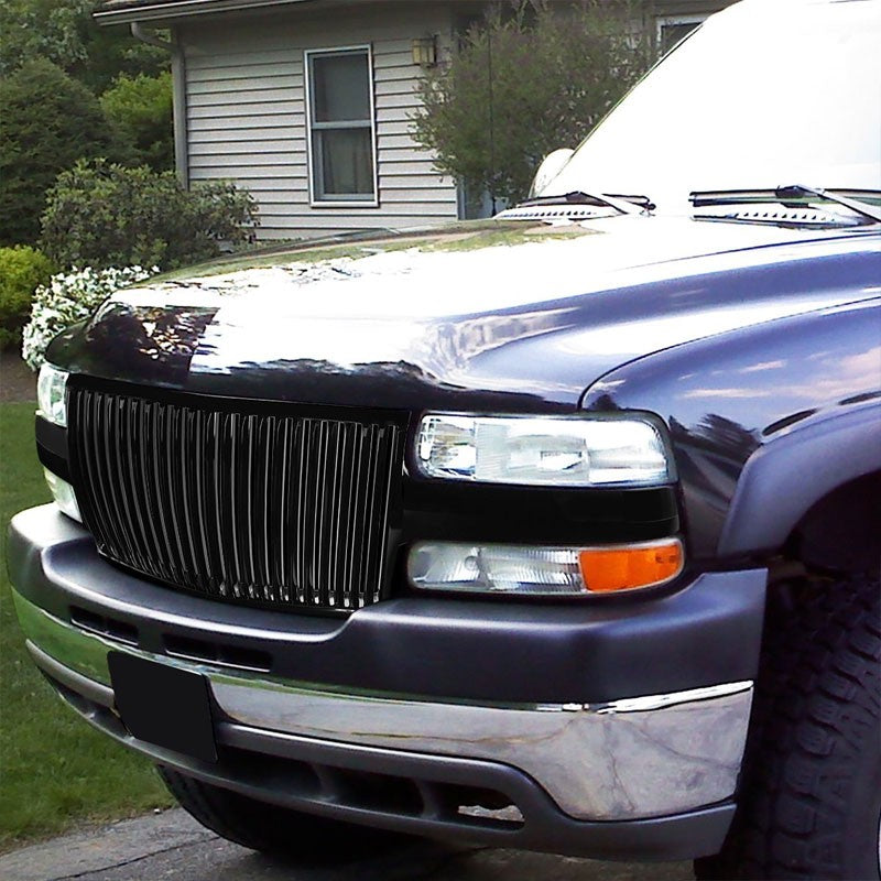Black Vertical Style Replacement Front Grille For 00-06 Suburban 1500/2500 V8-Exterior-BuildFastCar