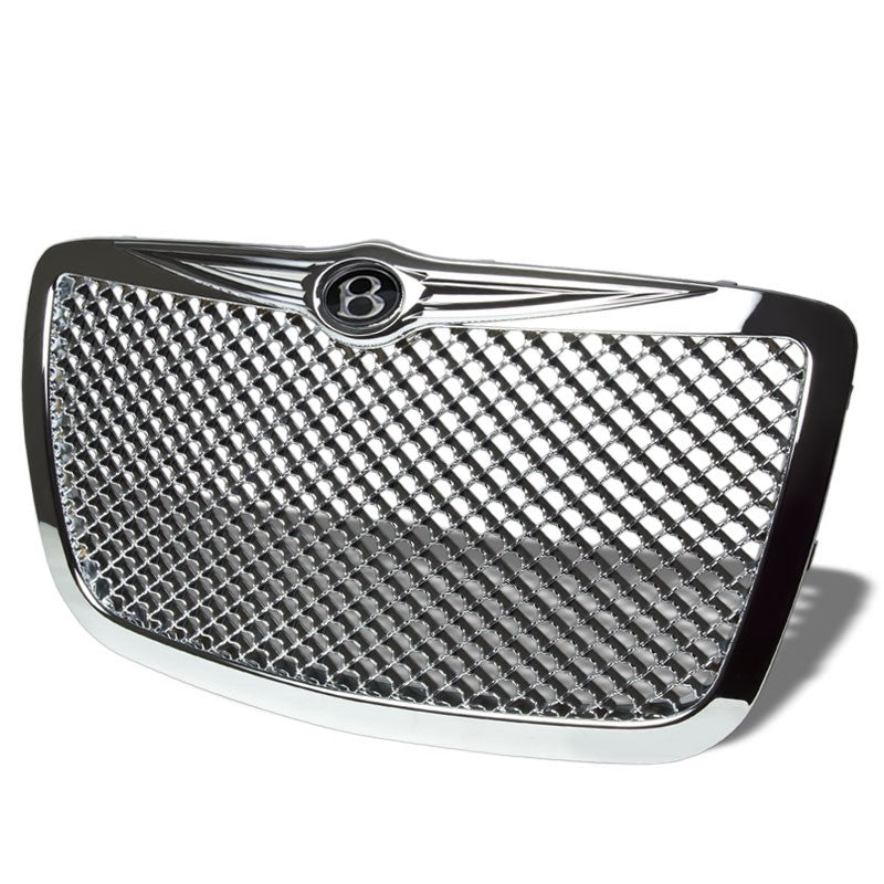 Chrome Diamond Mesh Style Replacement Front Grille For 05-10 300 V6/V8 DOHC/SOHC-Exterior-BuildFastCar