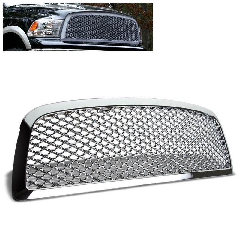 Chrome Diamond Mesh Style Replacement Grille For 09-12 Ram 1500 DS/DJ V6/V8-Exterior-BuildFastCar