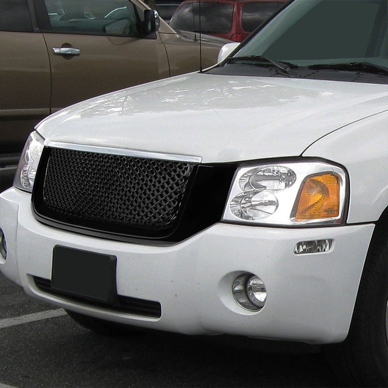 Black Diamond Mesh Style Replacement Front Grille For GMC 02-09 Envoy/XL/XUV-Exterior-BuildFastCar