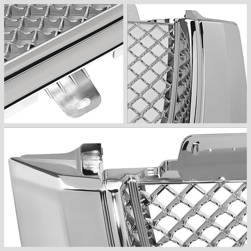 Chrome Diamond Mesh Style Replacement Front Grille For GMC 02-09 Envoy/XL/XUV-Exterior-BuildFastCar