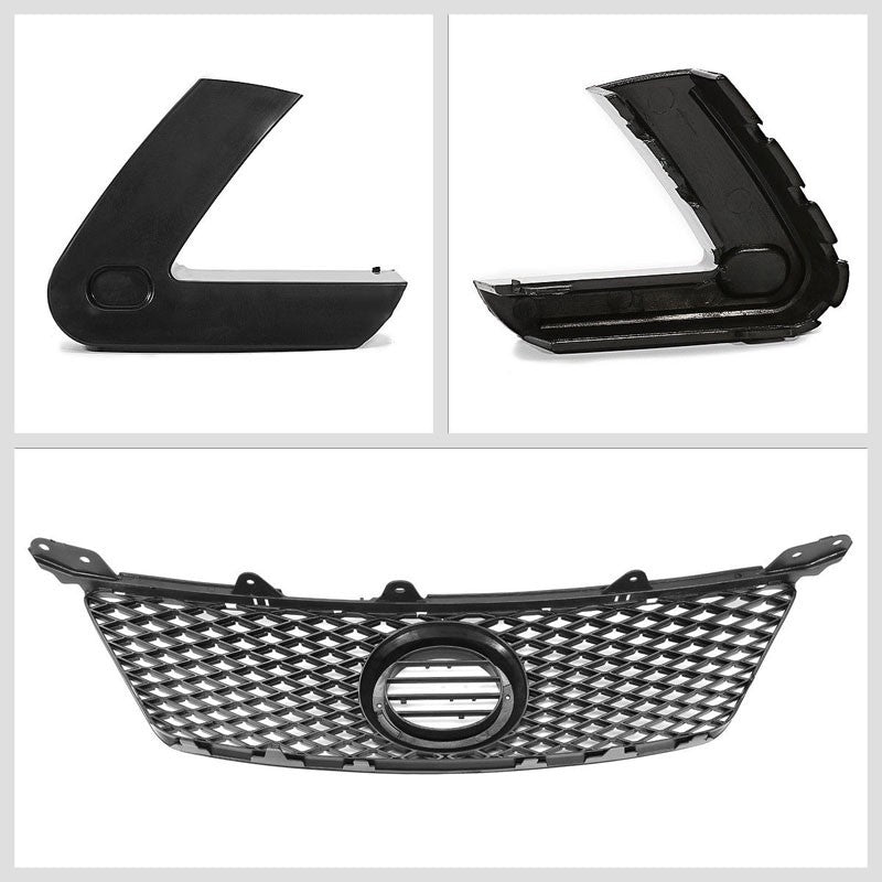Black Diamond Mesh Style Replacement Front Grille For 06-08 IS250 XE20 2.5L V6-Exterior-BuildFastCar