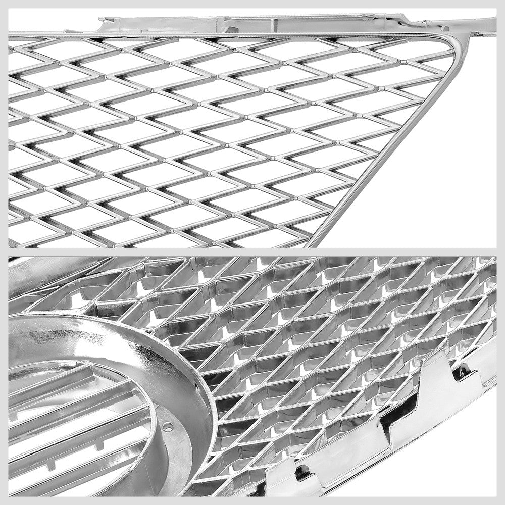 Chrome Badgeless Vertical Slat Style Front Grille For 06-08 IS250