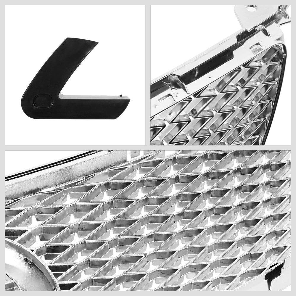 Chrome Badgeless Vertical Slat Style Front Grille For 06-08 IS250