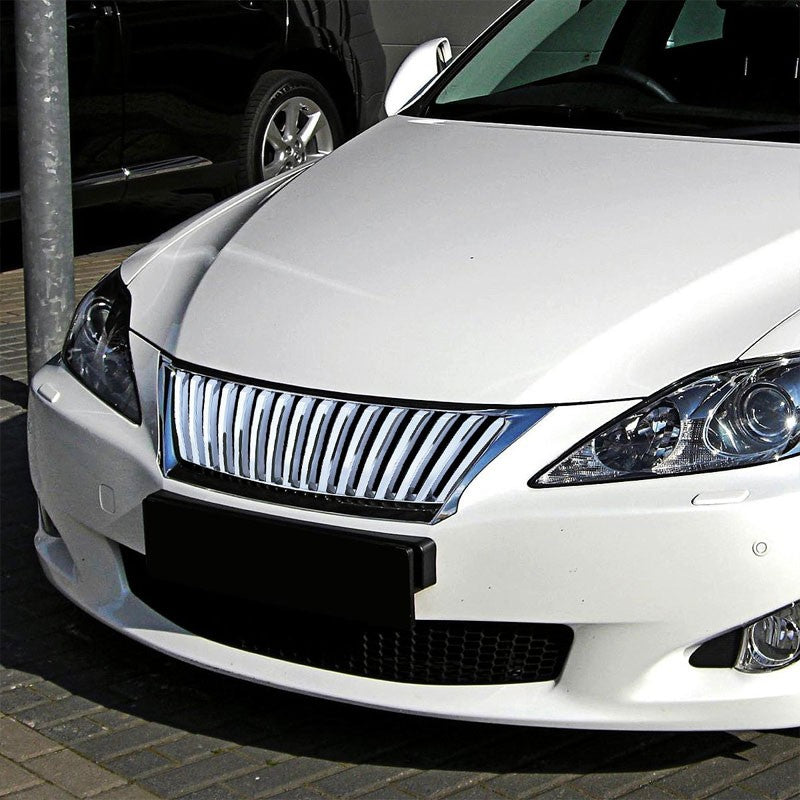 Chrome Vertical Style Front Replacement Grille For Lexus 06-08 IS250/IS350 XE20-Exterior-BuildFastCar