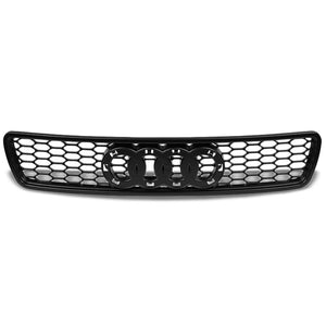 Black Honeycomb Mesh RS Style Replacement Front Grille For 96-00 A4/Quattro B5-Exterior-BuildFastCar