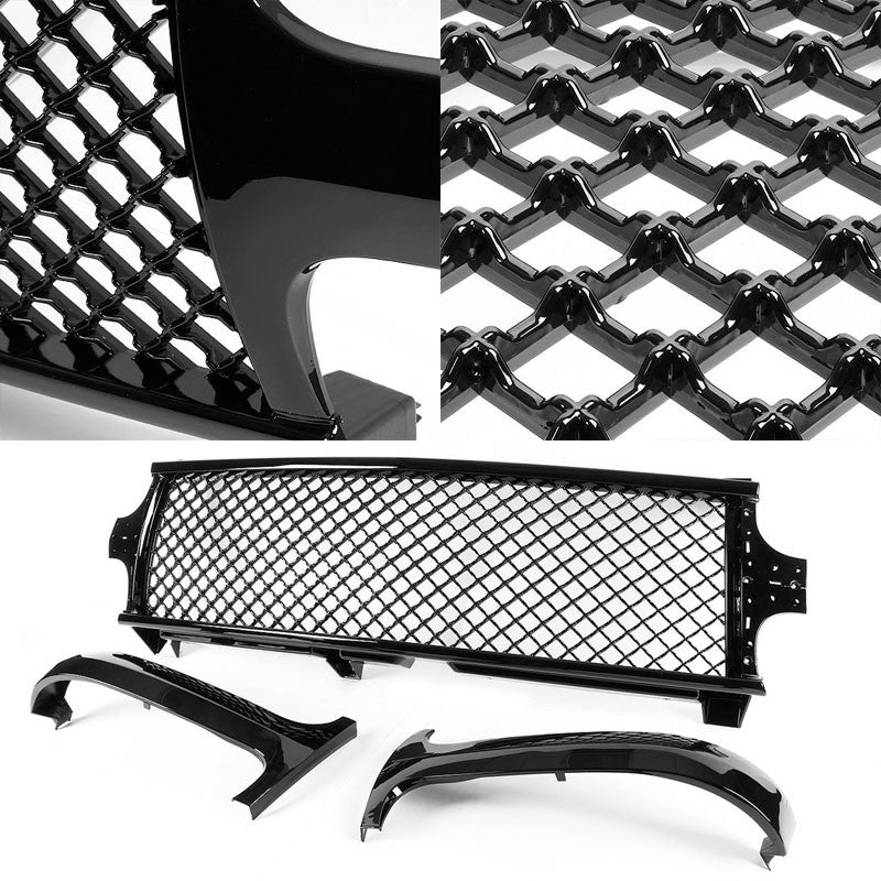 Black Honeycomb Mesh Style Front Grille For Chevrolet 99-02 Silverado 1500/2500-Exterior-BuildFastCar