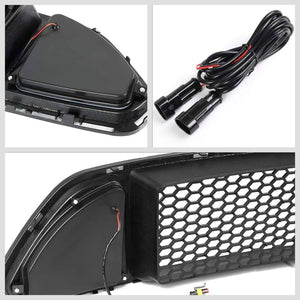 Black Honeycomb Style Front Up Grille+White LED DRL For 15-17 Ford Mustang V6/V8-Exterior-BuildFastCar
