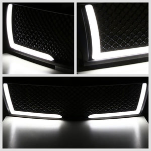 Black Matte Diamond Mesh Front Grille LED DRL Lights 99-02 Silverado BFC-FGR-1-LB-001-T1-MBK