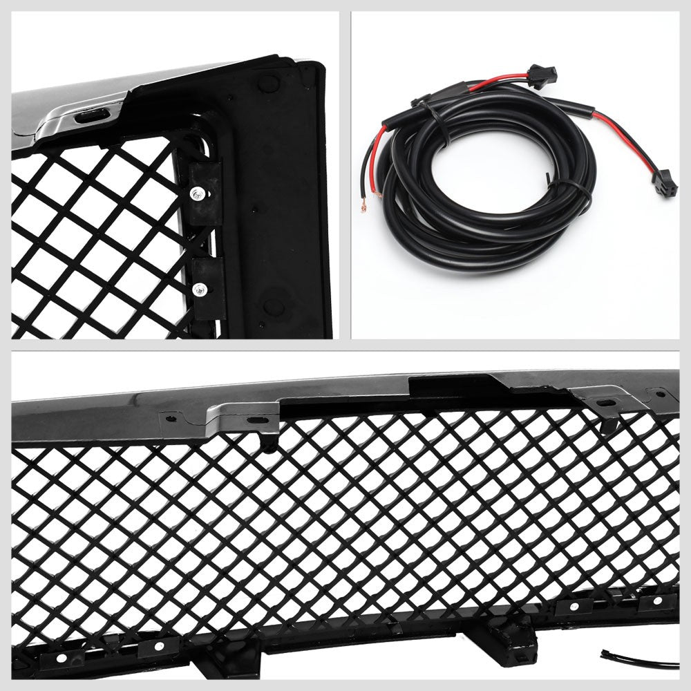 07-13 Silverado 1500 Glossy Black Mesh w/LED  Front Grille