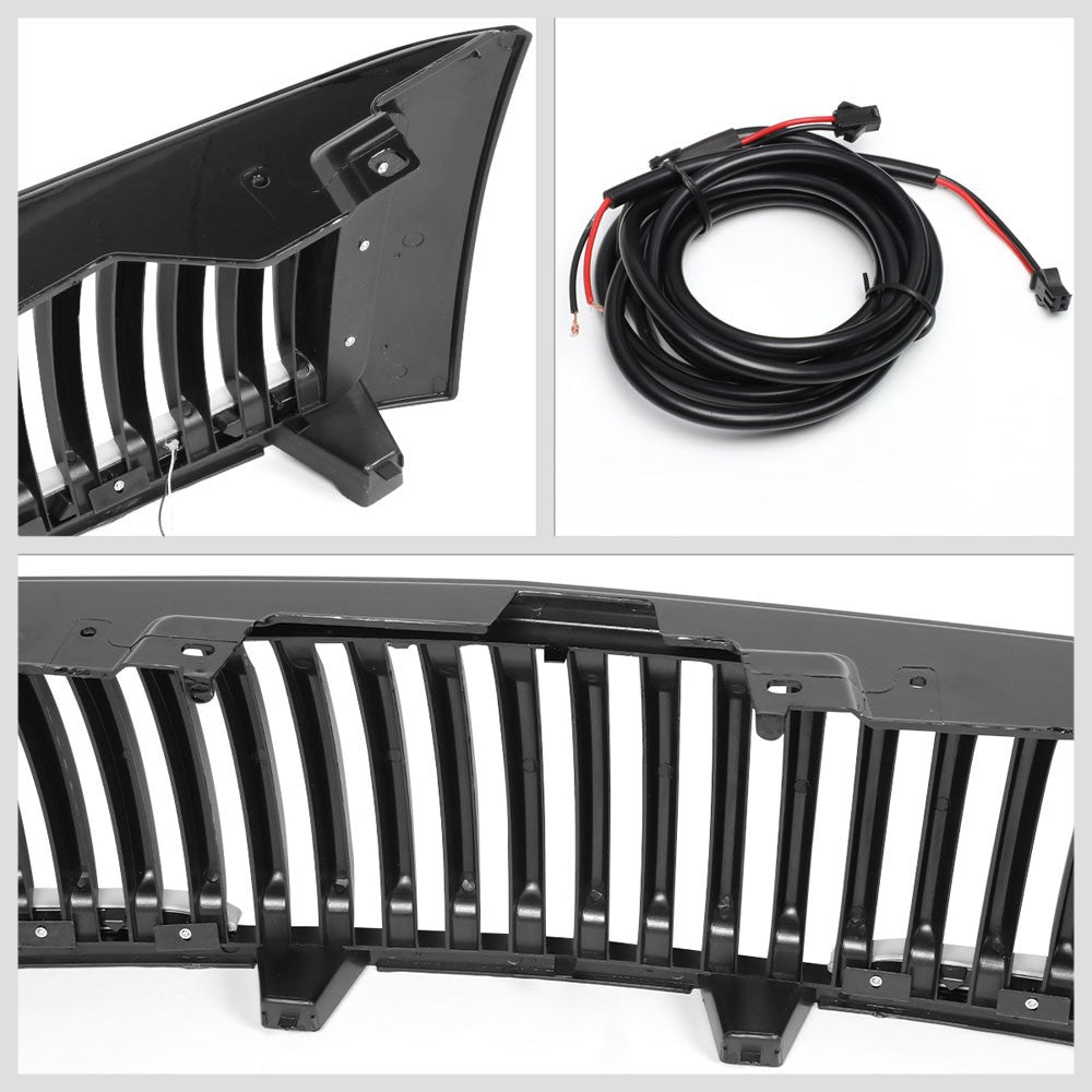 07-13 Silverado 1500 Glossy Black Vertical LED  Front Grille