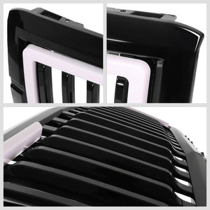 Black Glossy Vertical Slat Front Grille L-Shape LED Bar 14-15 Silverado BFC-FGR-1-LB-004-T6