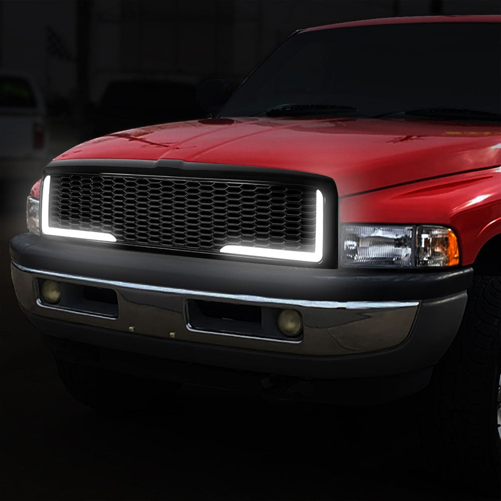 94-02 Ram 2500 Glossy Black Mesh w/LED  Front Grille