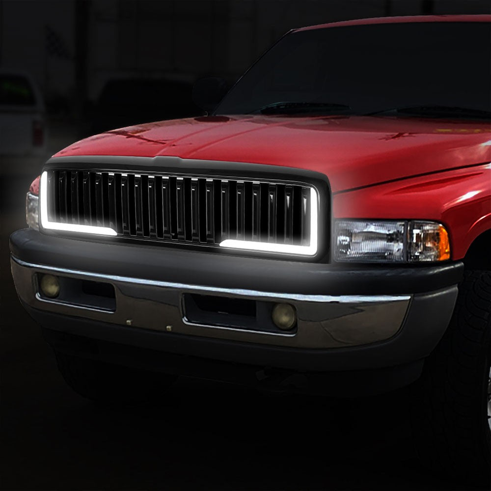 94-02 Ram 2500 Glossy Black Vertical w/LED  Front Grille