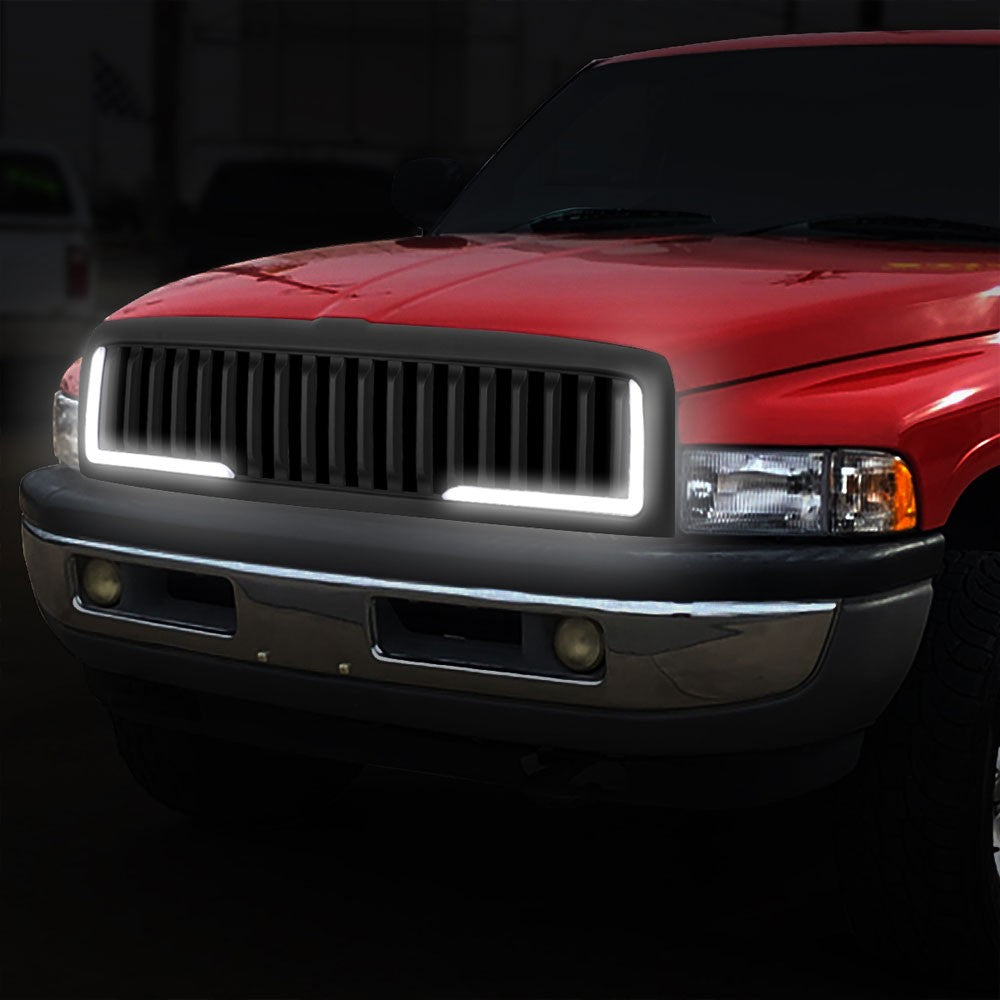 94-02 Ram 2500 Matte Black Vertical w/LED  Front Grille