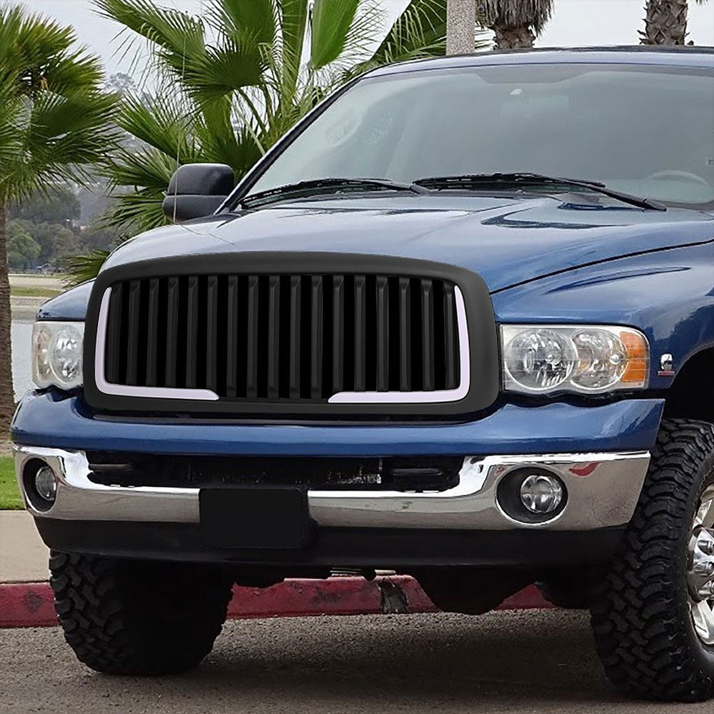 03-05 Ram 3500 Matte Black Vertical w/LED  Front Grille