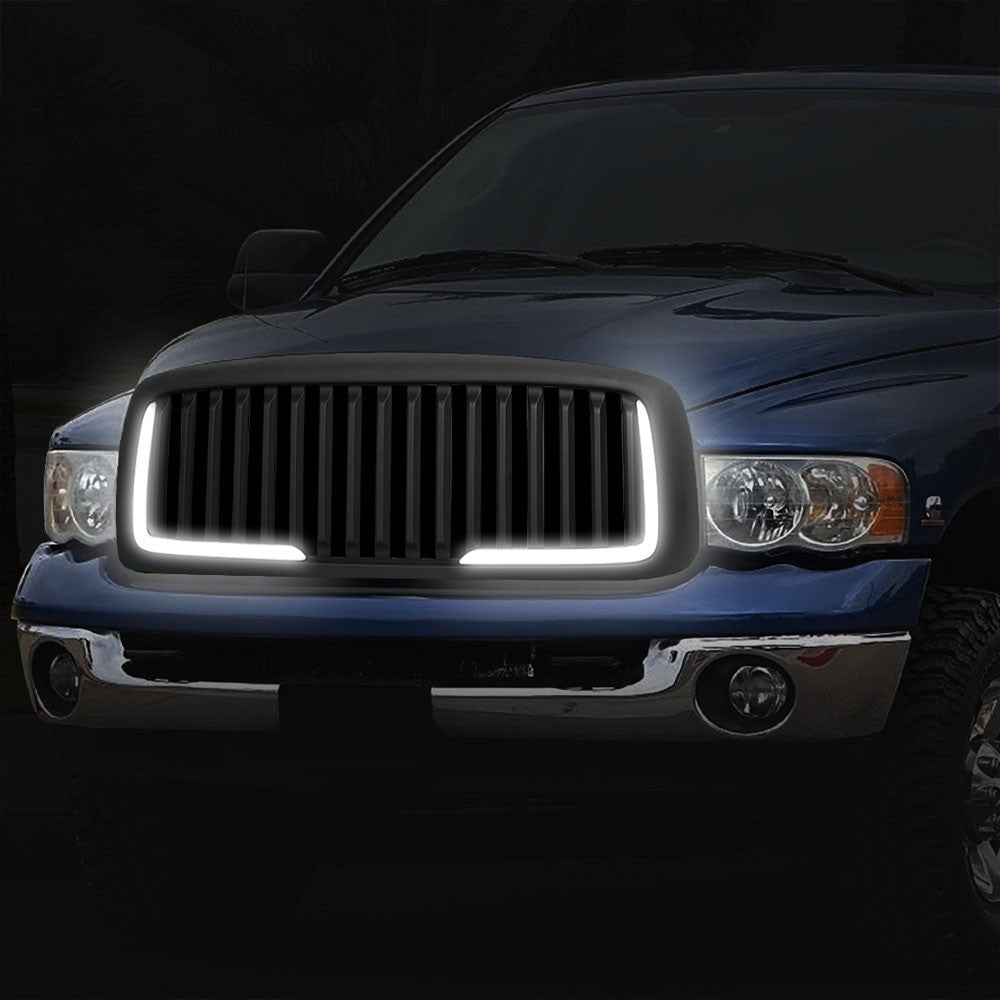 03-05 Ram 3500 Matte Black Vertical w/LED  Front Grille