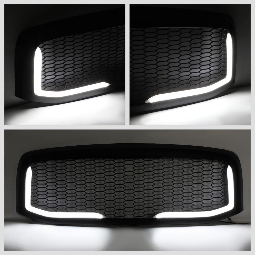 06-08 Ram 1500 Glossy Black Mesh w/LED  Front Grille