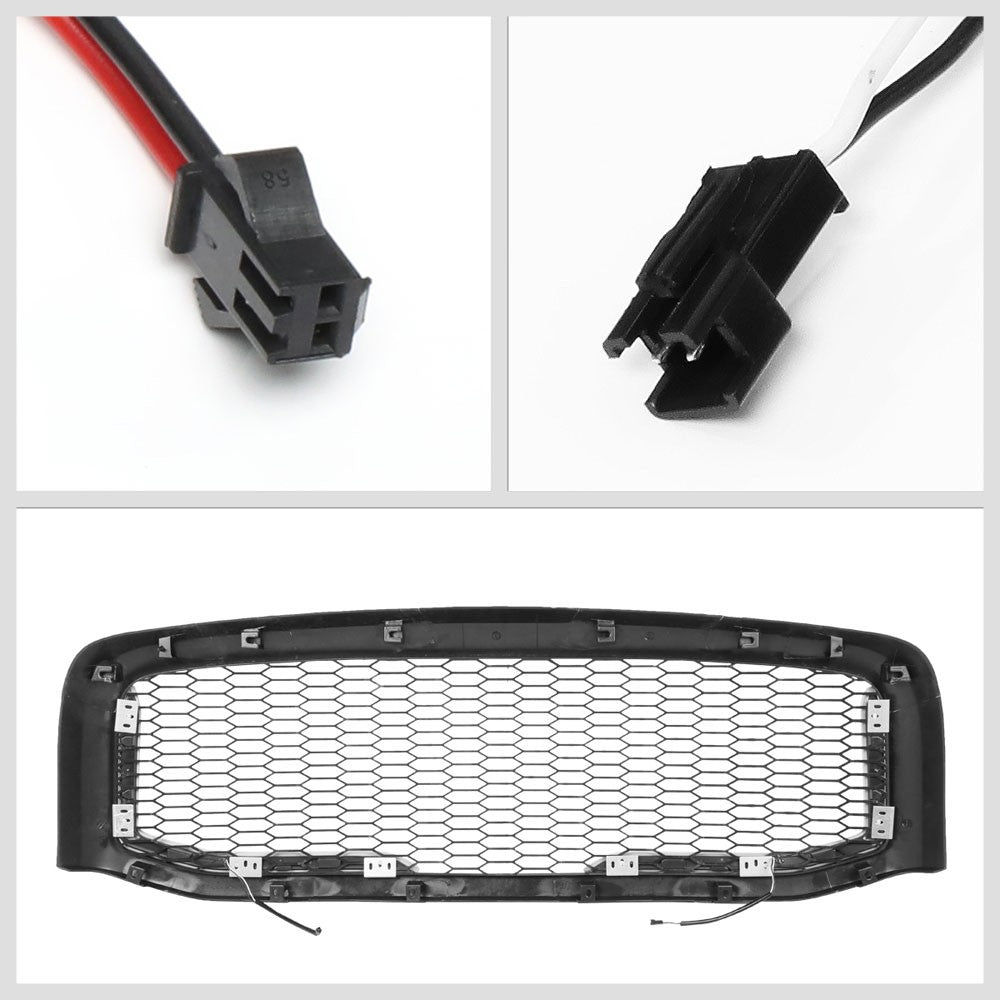 06-08 Ram 1500 Matte Black Mesh w/LED  Front Grille