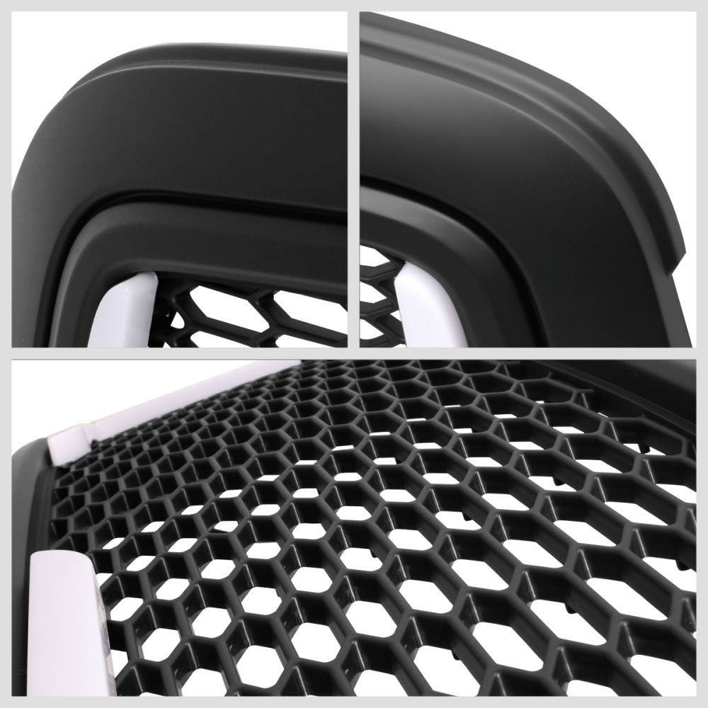 Black Matte Honeycomb Mesh Front Grille L-Shape LED Bar 09-12 Ram 1500 BFC-FGR-1-LB-008-T7