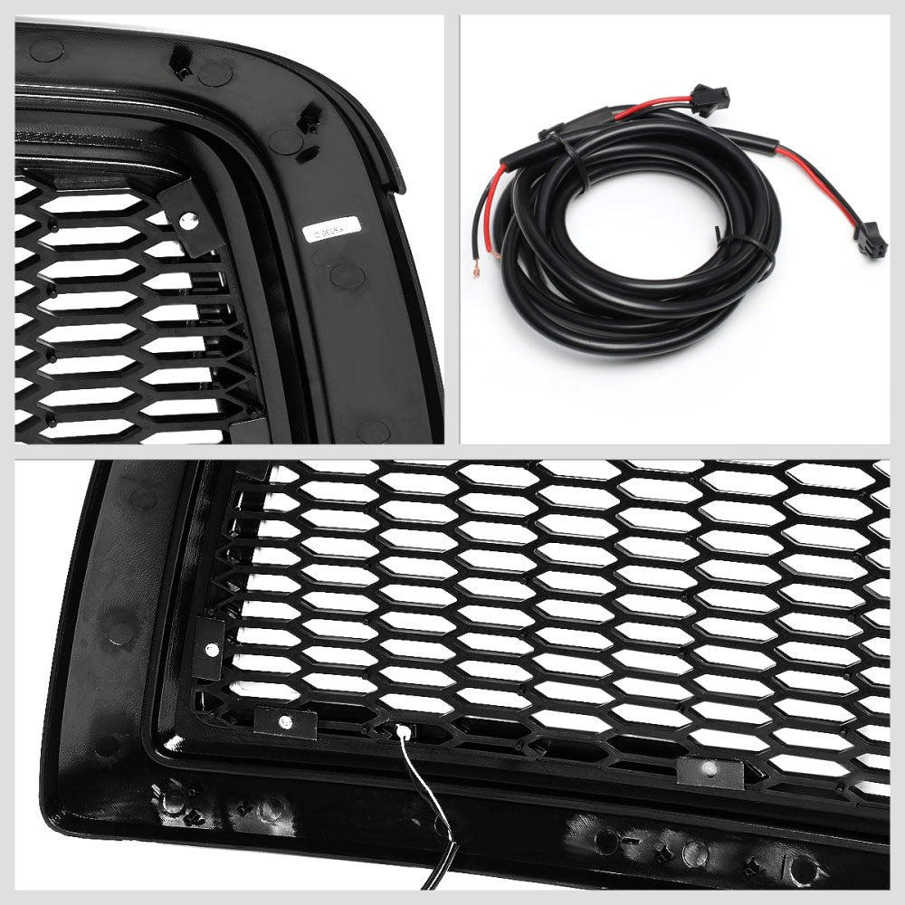 Black Matte Honeycomb Mesh Front Grille L-Shape LED Bar 09-12 Ram 1500 BFC-FGR-1-LB-008-T7