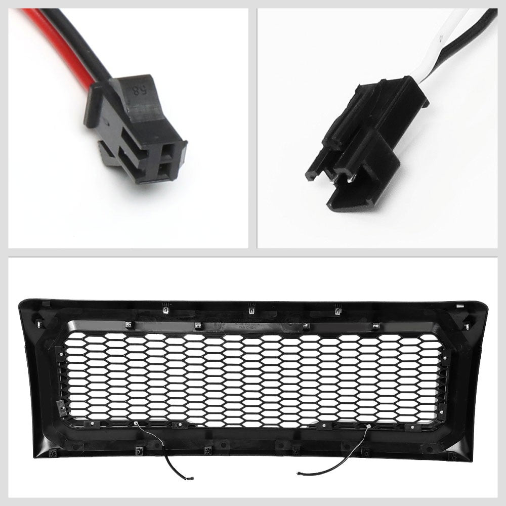 Black Matte Honeycomb Mesh Front Grille L-Shape LED Bar 09-14 F-150 BFC-FGR-1-LB-013-T6