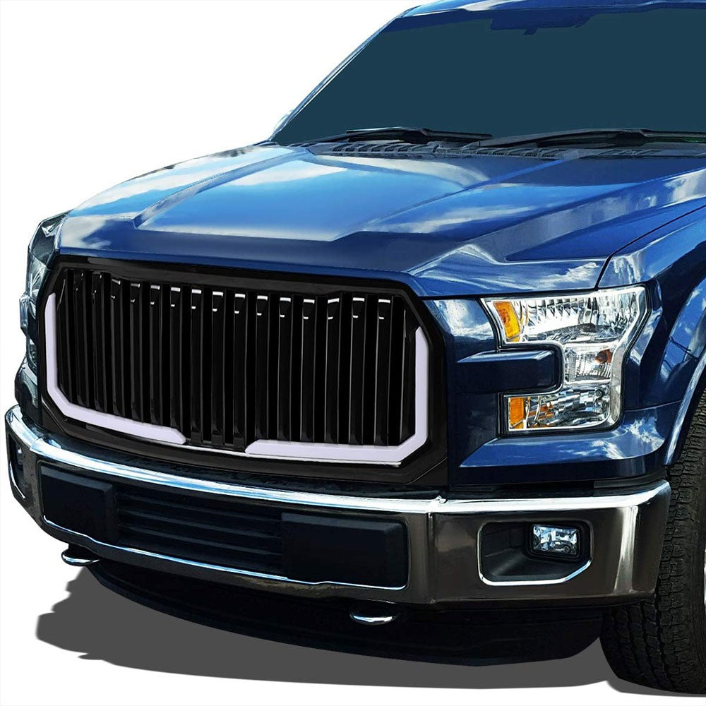 glossy-black-badgeless-fence-front-grille-led-bar-for-15-17-ford-f-150