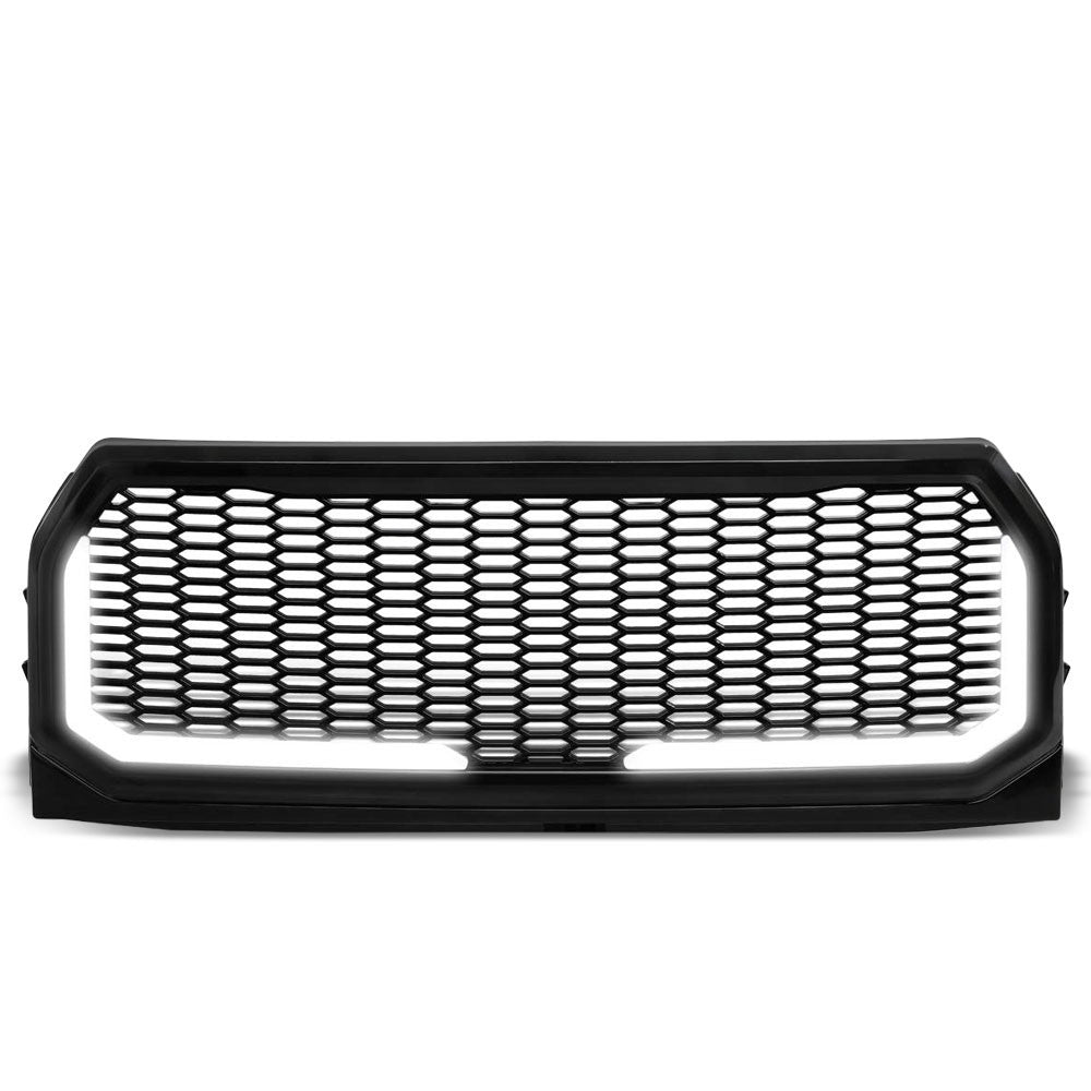 glossy-black-badgeless-honeycomb-mesh-front-grille-led-bar-for-15-17-ford-f-150