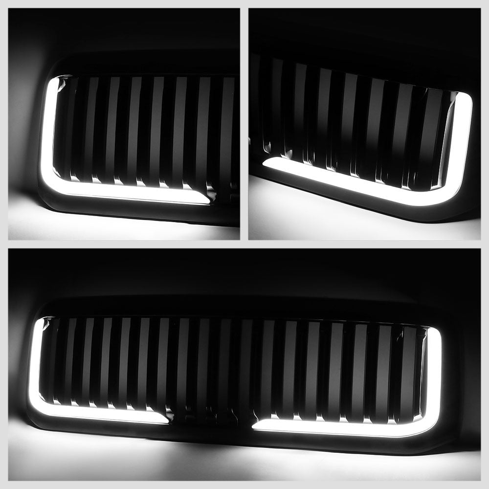 99-04 F-250 SD Glossy Black Vertical LED  Front Grille