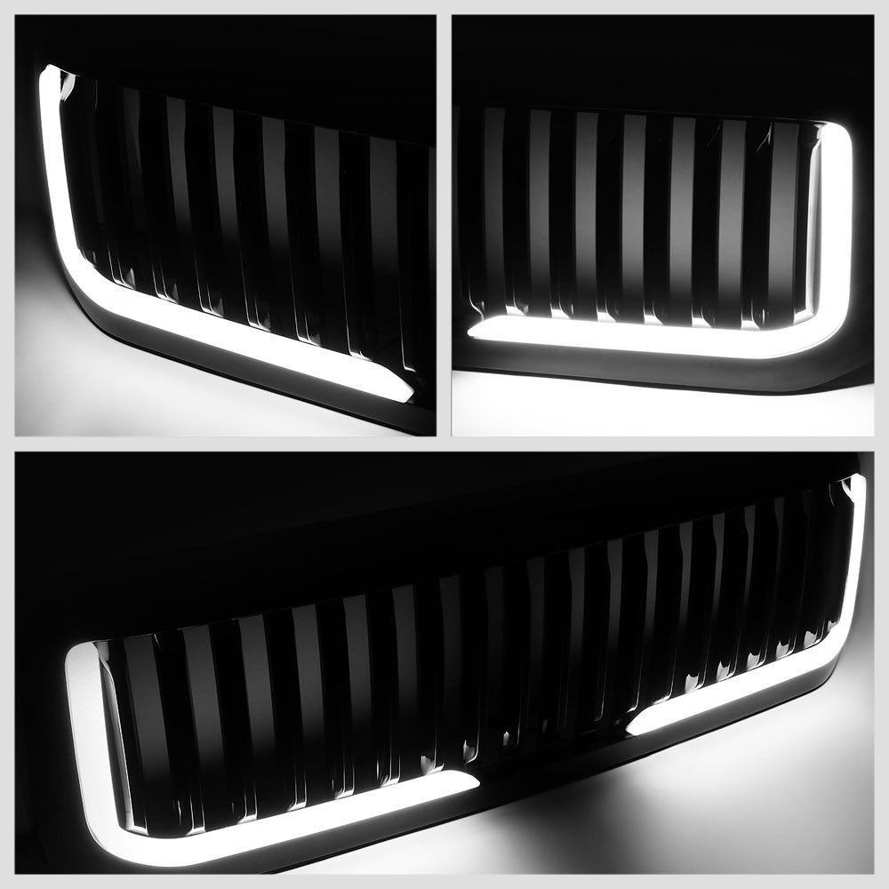 99-04 F-250 SD Glossy Black Vertical LED  Front Grille