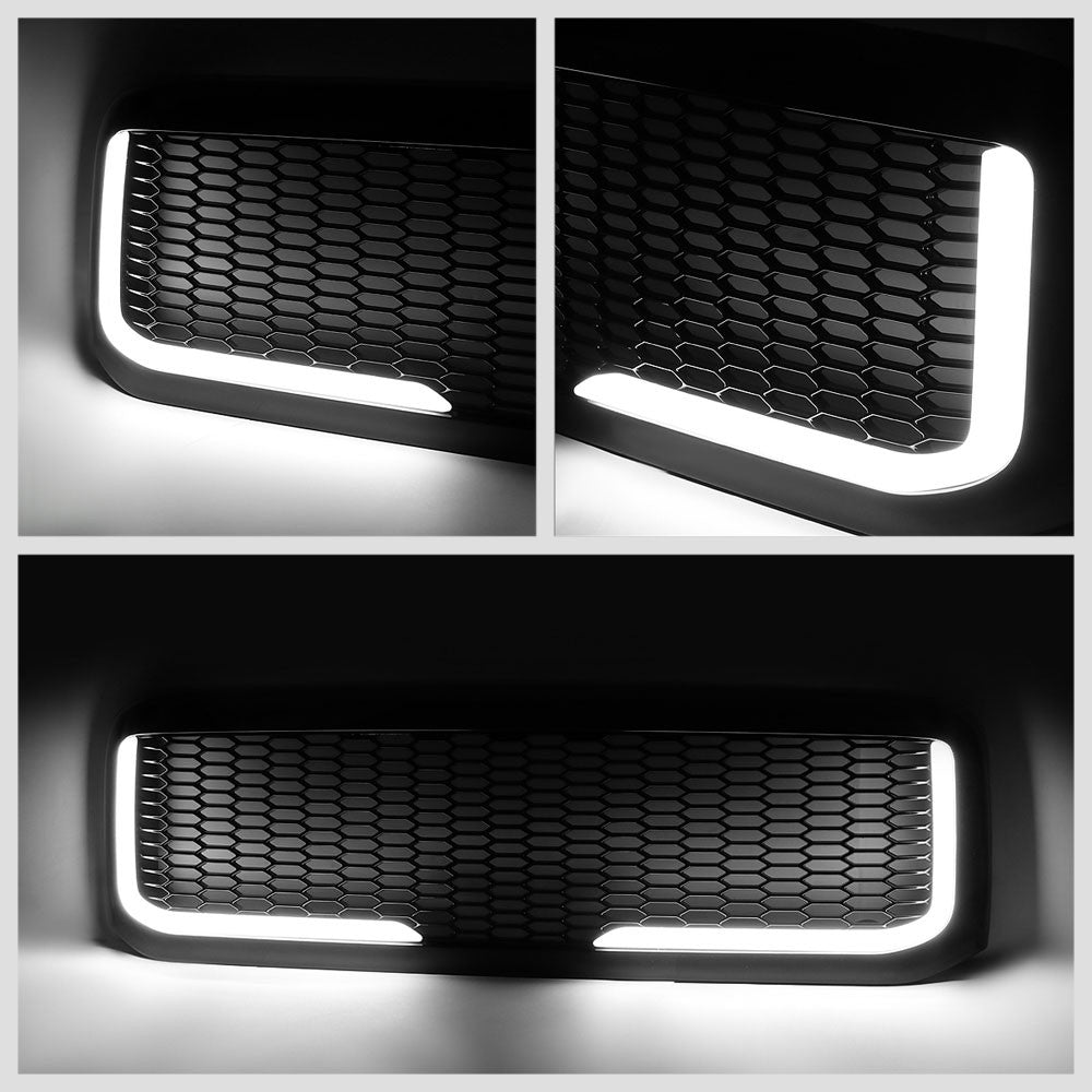 99-04 F-250 Super Duty Glossy Black Mesh w/LED  Front Grille