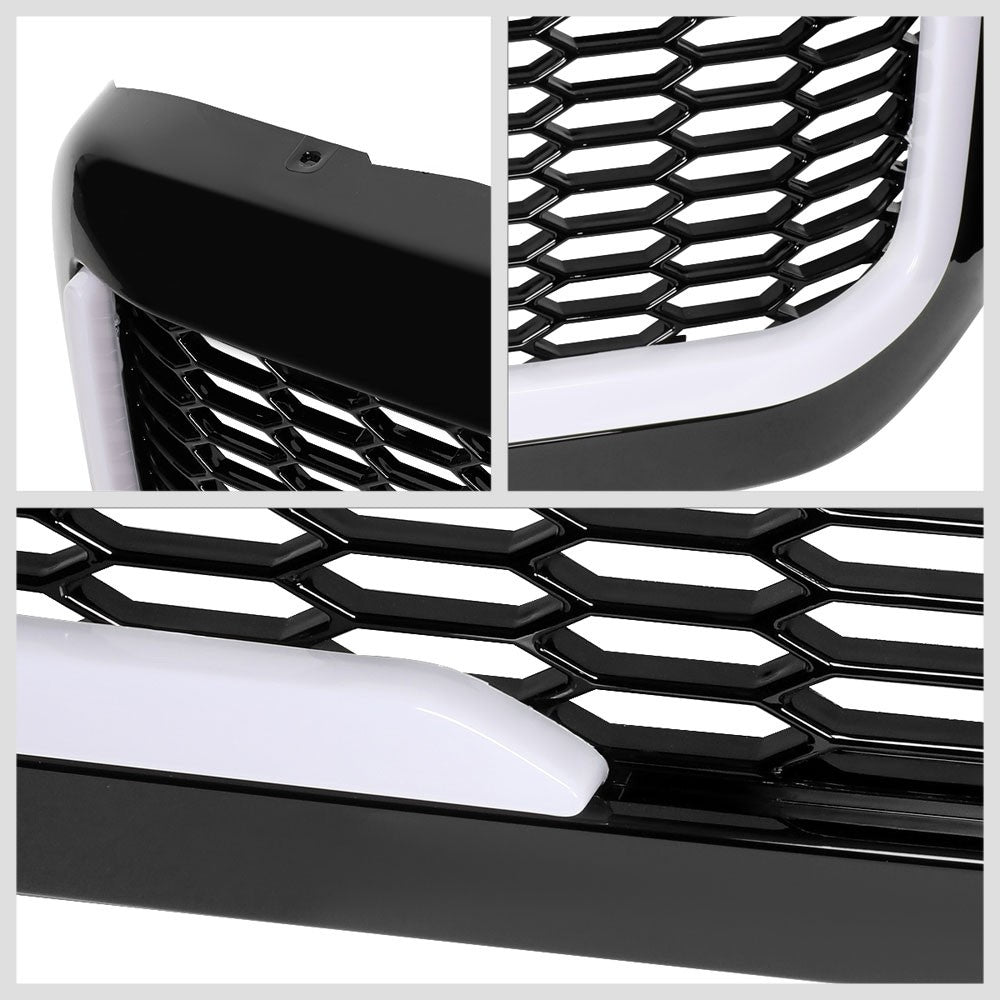 99-04 F-250 Super Duty Glossy Black Mesh w/LED  Front Grille