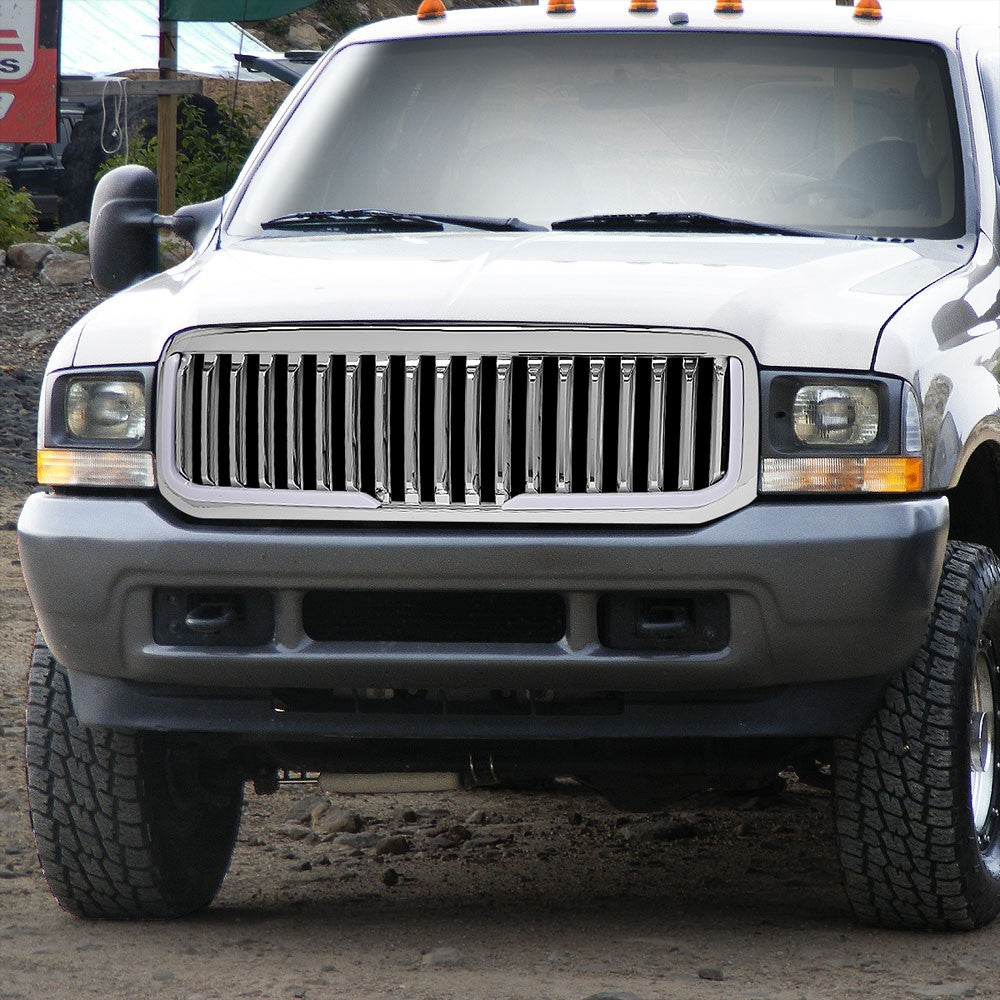 99-04 F-250 SD Polished Chrome Vertical LED  Front Grille