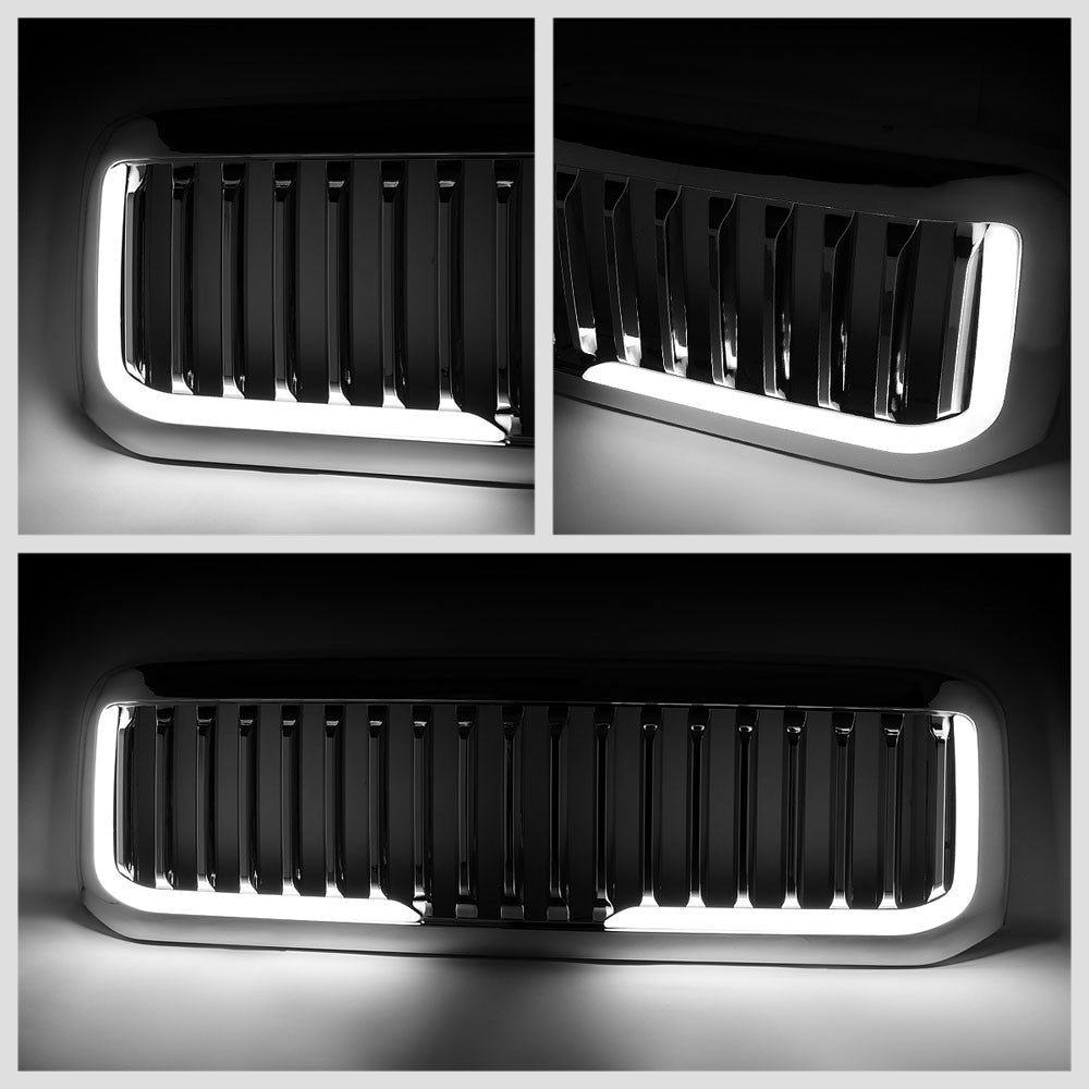 99-04 F-250 SD Polished Chrome Vertical LED  Front Grille
