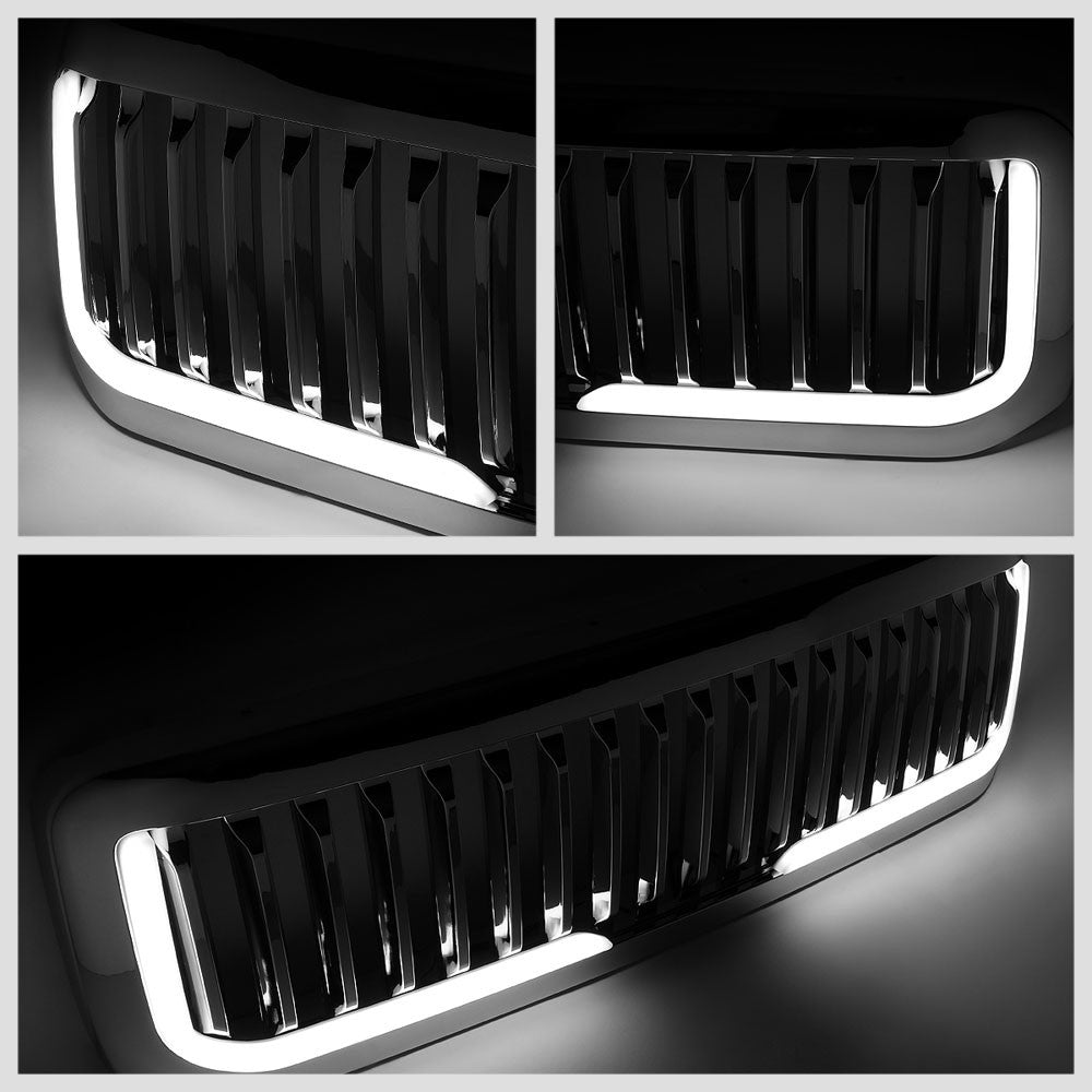 99-04 F-250 SD Polished Chrome Vertical LED  Front Grille