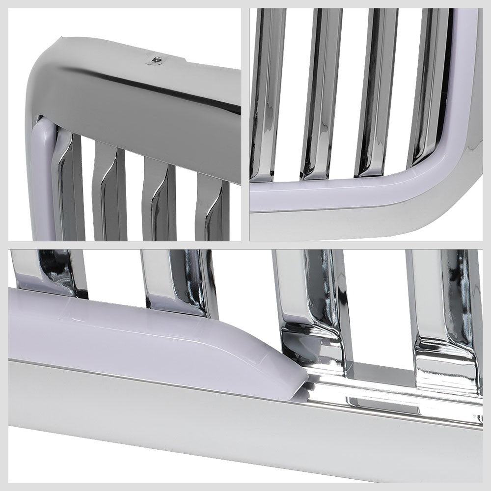 99-04 F-250 SD Polished Chrome Vertical LED  Front Grille