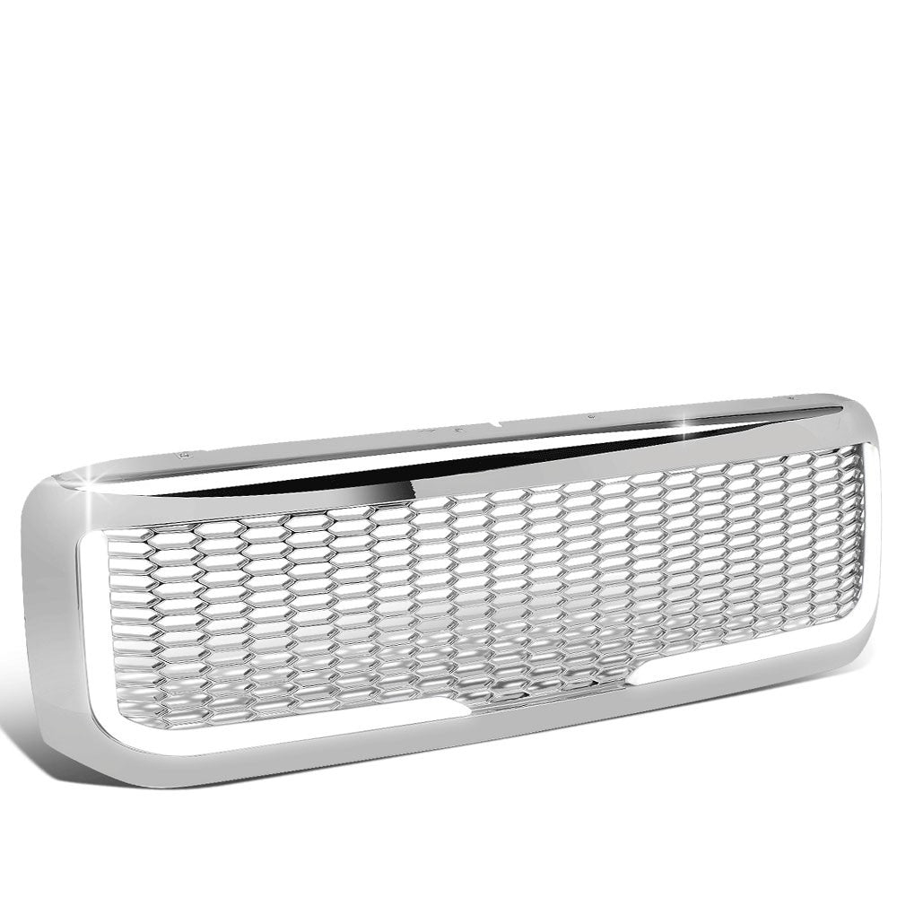 99-04 F-250 SD Polished Chrome Mesh LED  Front Grille