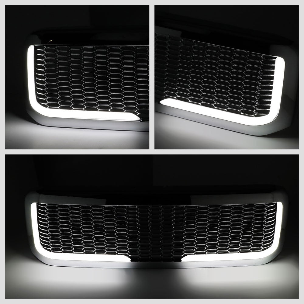 99-04 F-250 SD Polished Chrome Mesh LED  Front Grille