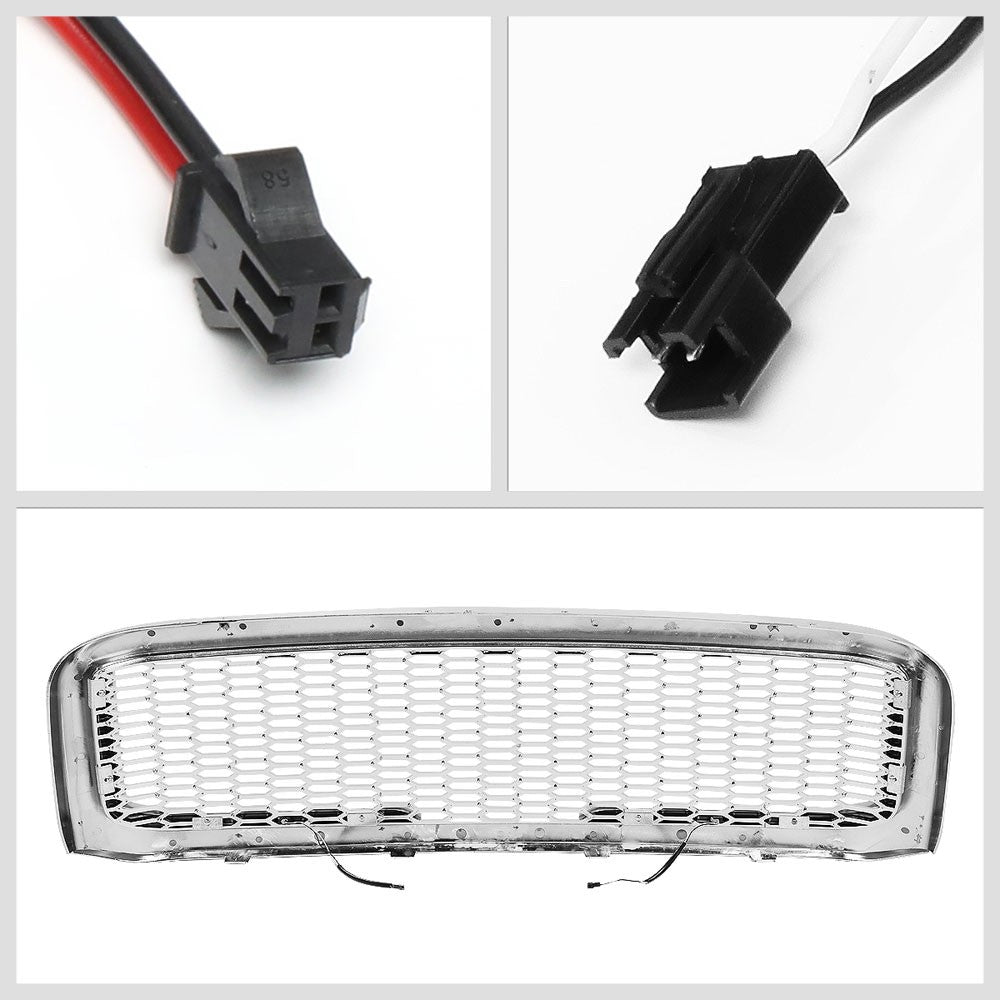 99-04 F-250 SD Polished Chrome Mesh LED  Front Grille