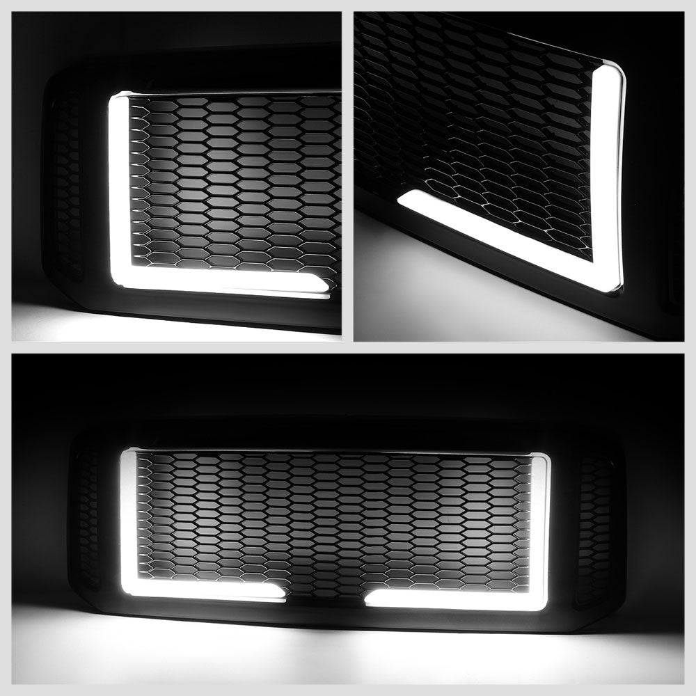 05 Ford Excursion Glossy Black Mesh w/LED  Front Grille