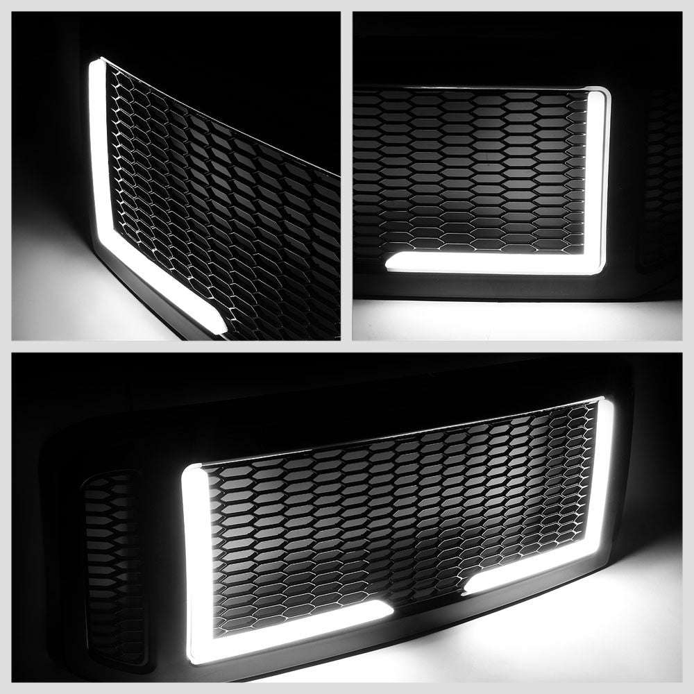 05 Ford Excursion Glossy Black Mesh w/LED  Front Grille