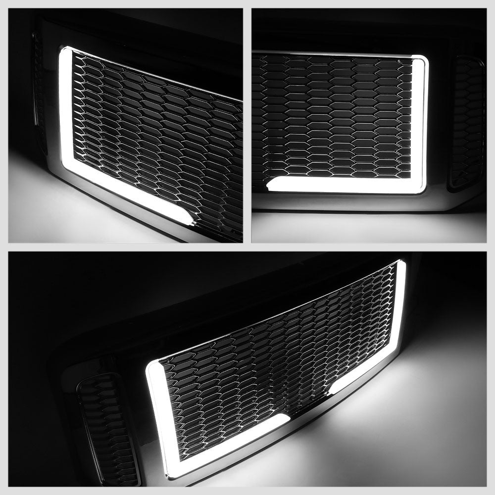 05 Ford Excursion Polished Chrome Mesh w/LED  Front Grille
