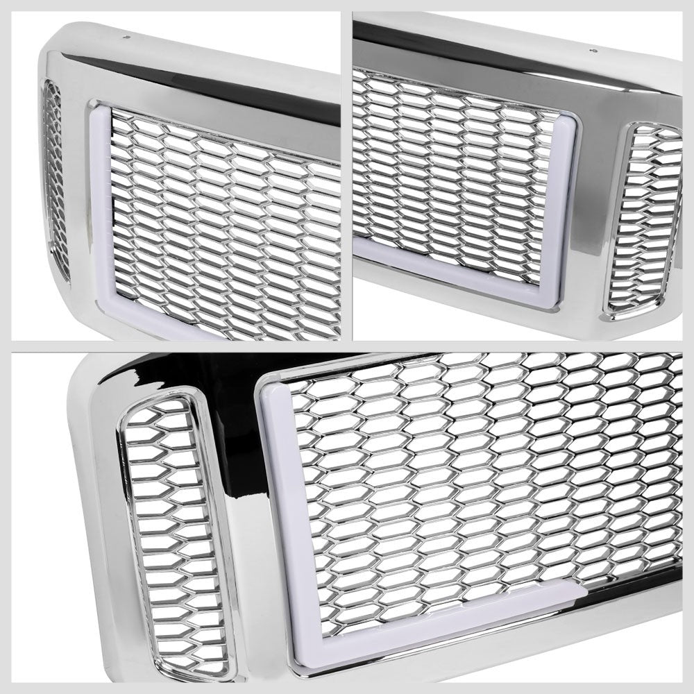 05 Ford Excursion Polished Chrome Mesh w/LED  Front Grille
