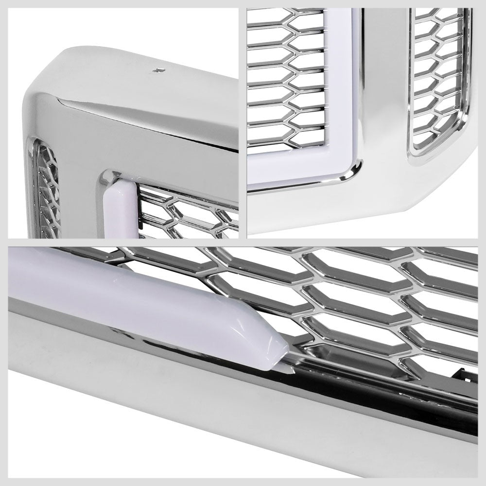 05 Ford Excursion Polished Chrome Mesh w/LED  Front Grille