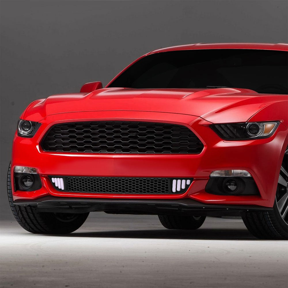 15-17 Ford Mustang Black Mesh LED Front Lower Grille