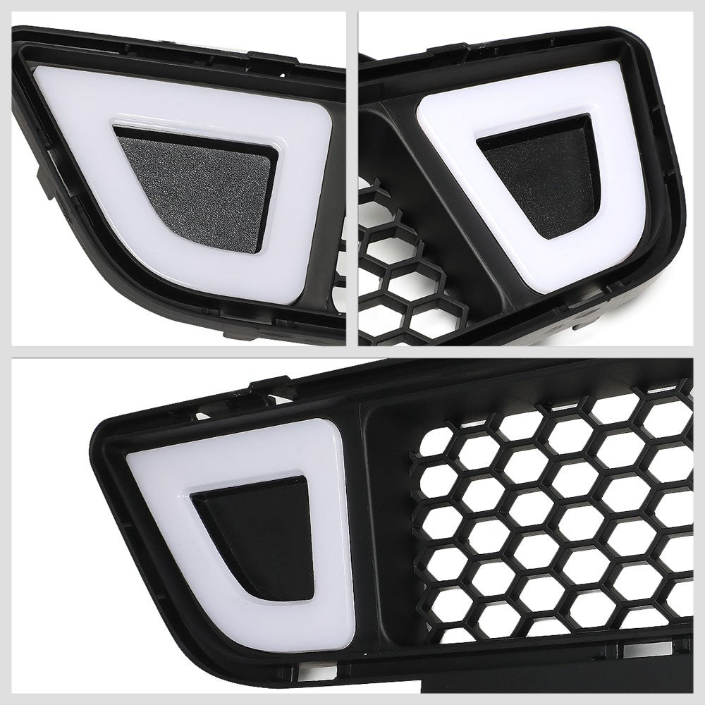 15-17 Ford Mustang Black Mesh Ring LED Front Lower Grille
