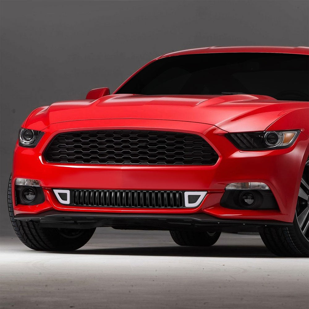 15-17 Mustang Black Vertical Ring LED Front Lower Grille